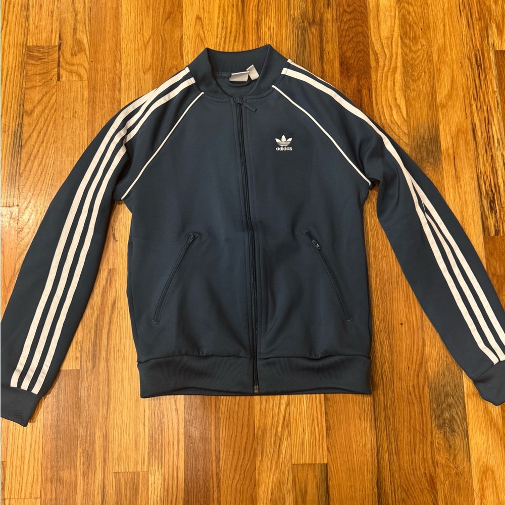 Adidas Blue Tracksuit with White Stripes